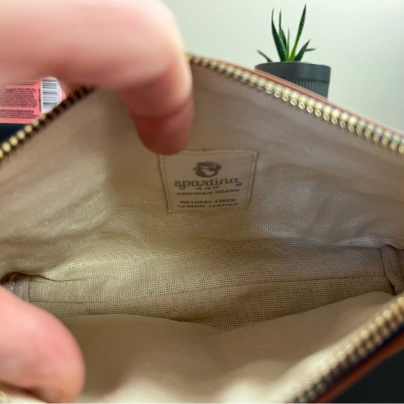 Spartina 449 Barbee Tassel Wristlet Linen/Leather Colorful Convenient Geometric - Picture 8 of 10